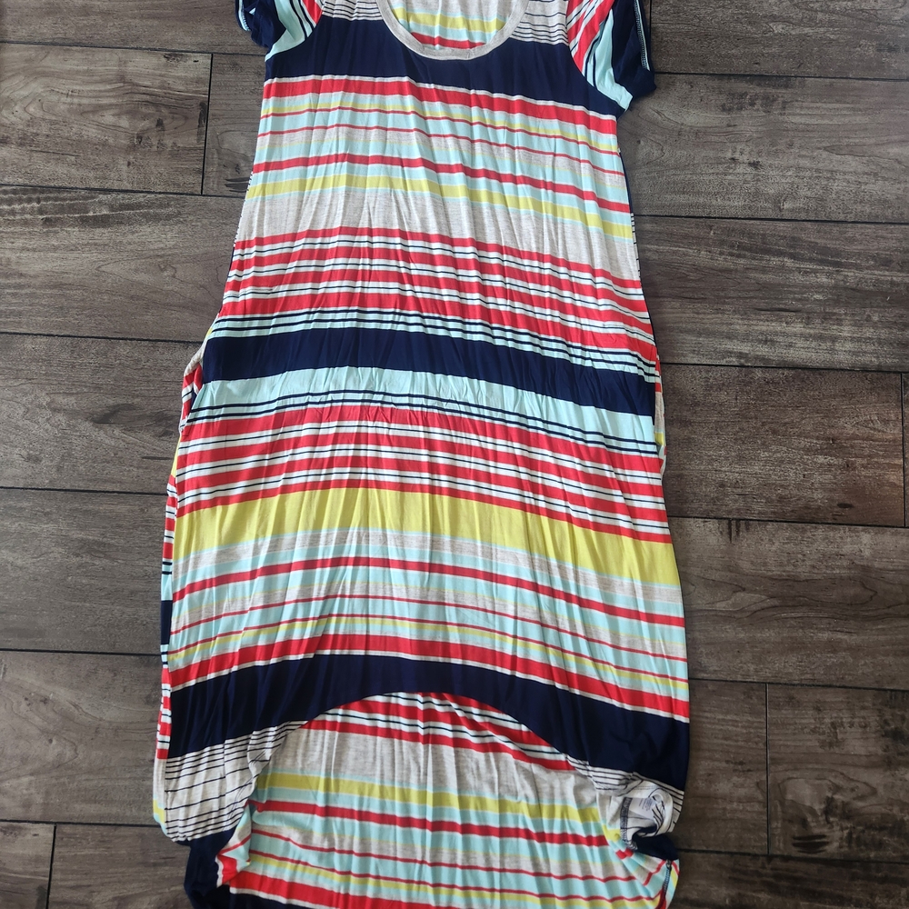Grace & Lace Colorful Striped Tshirt Dress